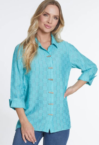 Aqua Box Pattern Woven Shirt