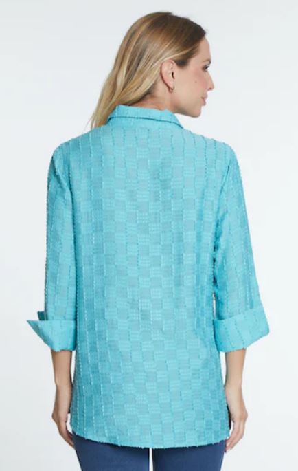 Aqua Box Pattern Woven Shirt