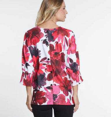 Fuchsia Floral Print Top