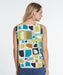 Teal & Citron Geometric Print Tank Top