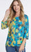 Teal & Citron Dot Print Knit Top