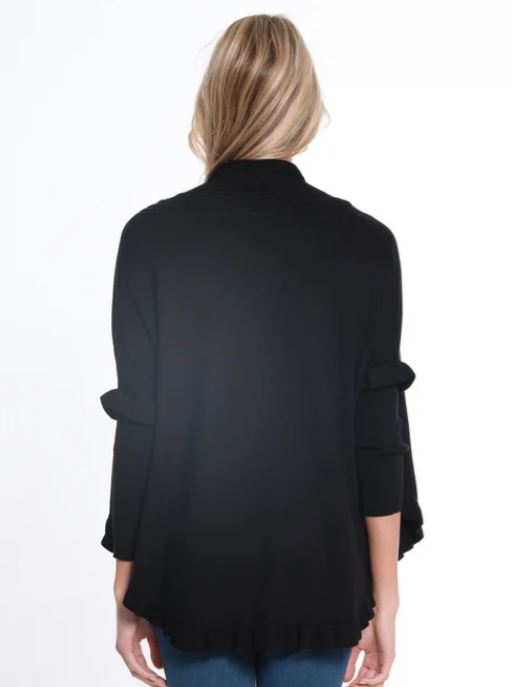 Black Sweater Knit Kimono Wrap