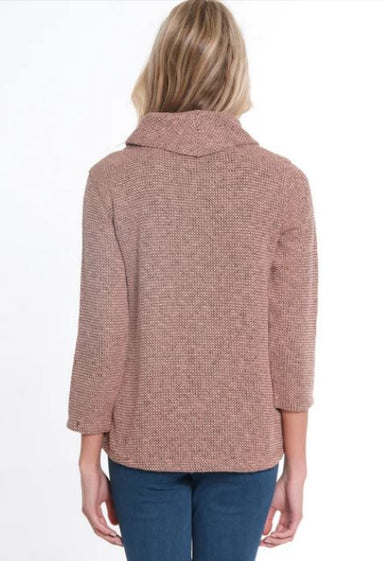 Salmon Cowl Neck Knit Top