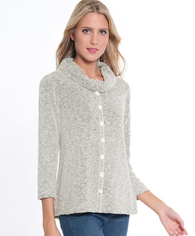 Winter White Cowl Neck Knit Top