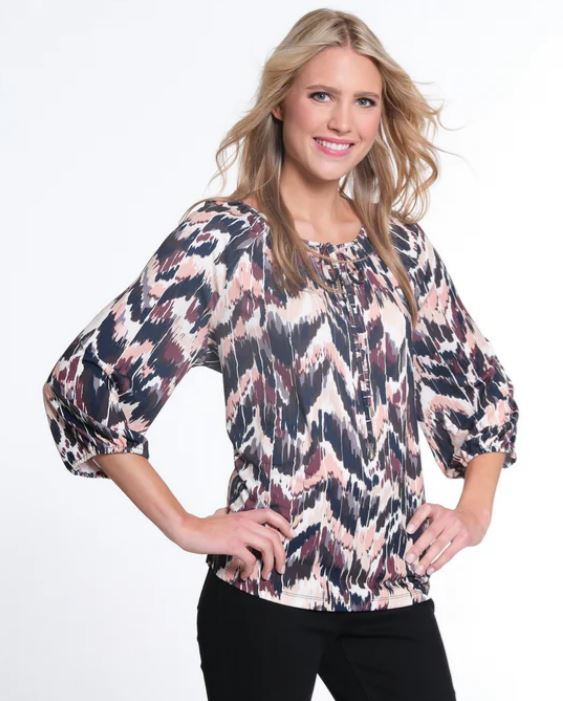 Multi Color Knit Peasant Top