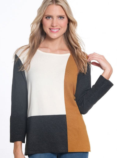 Color Block Sweater Knit Top