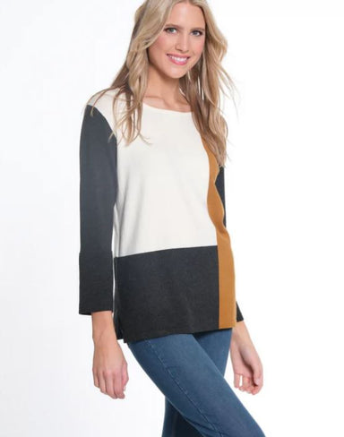 Color Block Sweater Knit Top