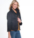 Black Denim Grommet Fringe Jacket