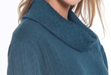 Teal Cowl Neck Cable Knit Sweater