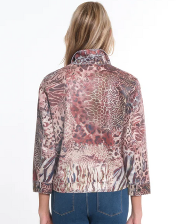 Animal Print Embossed Knit Jacket