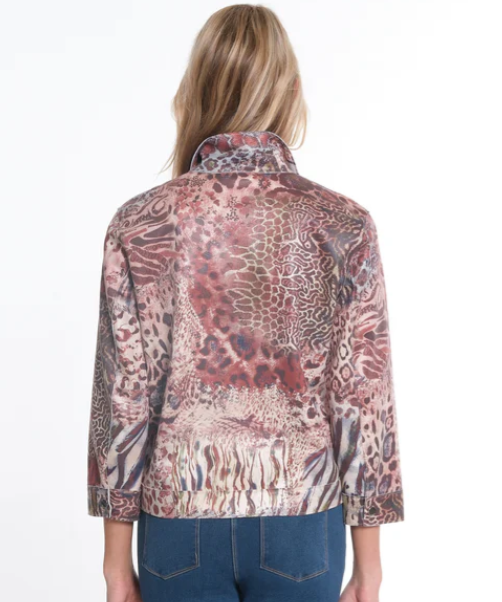 Animal Print Embossed Knit Jacket