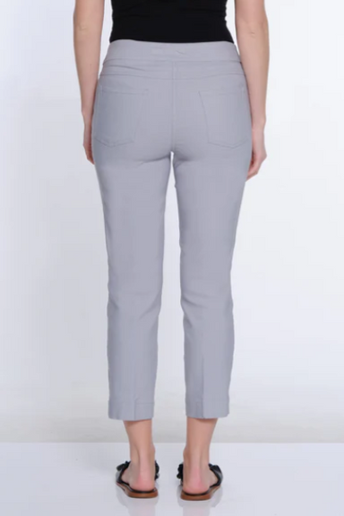 Sky Grey Fine Line Twill Crop Pant