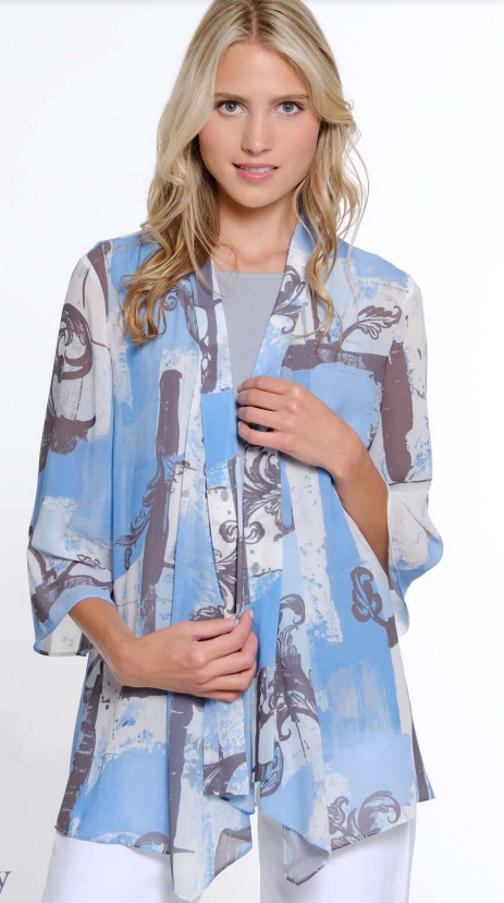 Brush Strokes Open Front Jacket