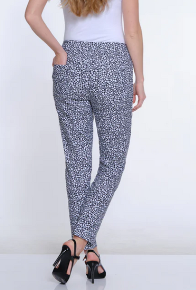 Ditzy Floral Print Twill Ankle Pant