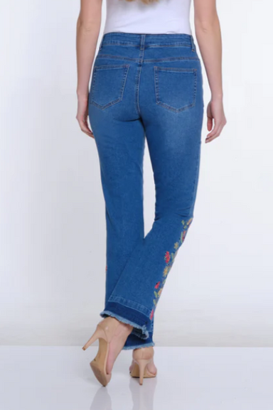 Boot Cut Embroidered Jeans