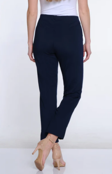 Navy French Terry Knit Ankle Pant