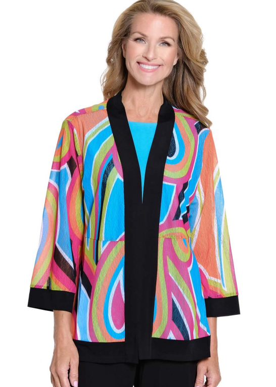 Multi Color Open Front Jacket