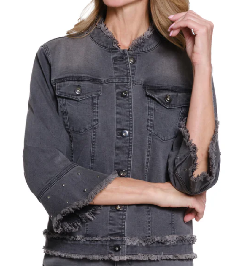Flounce Sleeve Denim Jacket