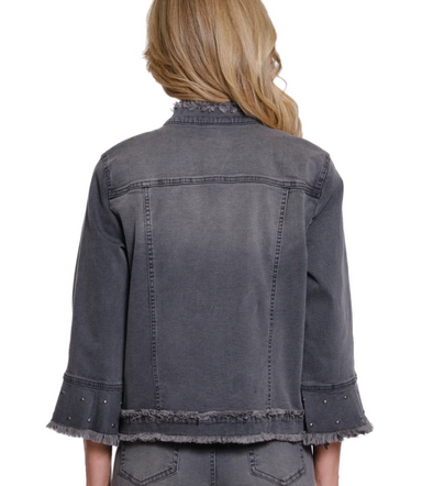 Flounce Sleeve Denim Jacket