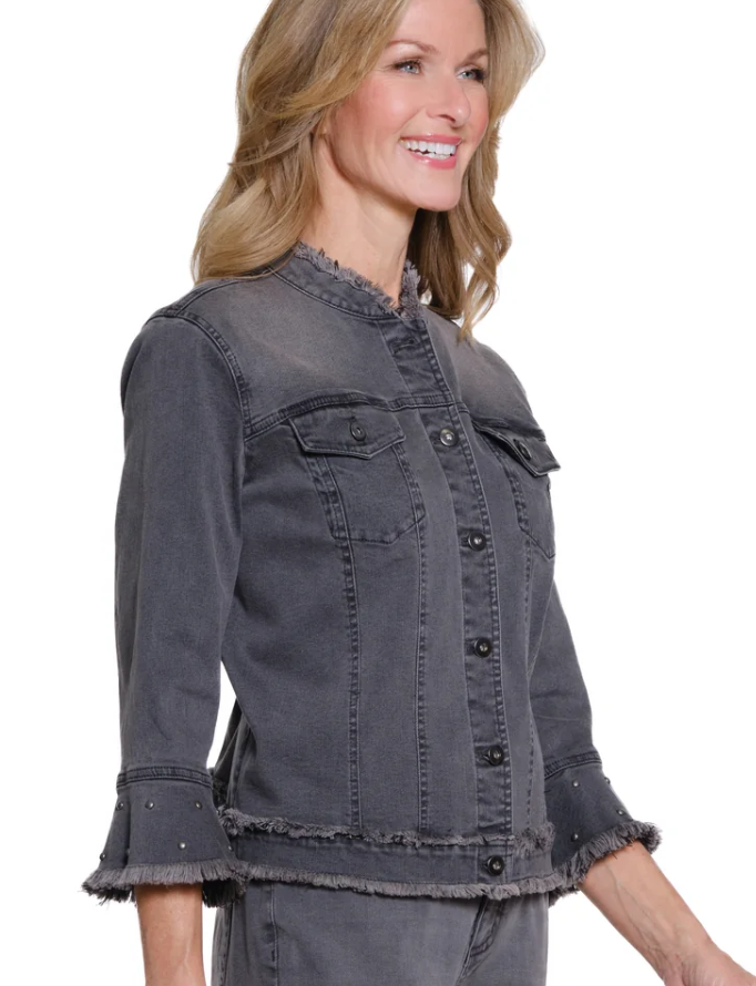 Flounce Sleeve Denim Jacket