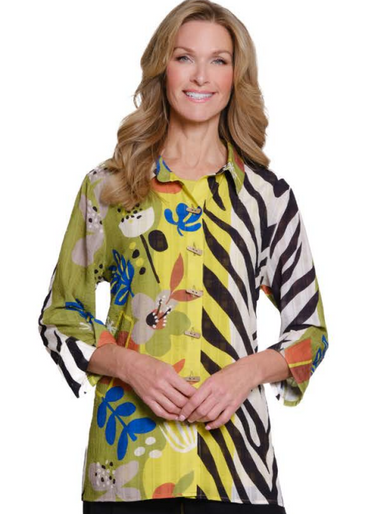 Woven Jacquard Hi Lo Shirt