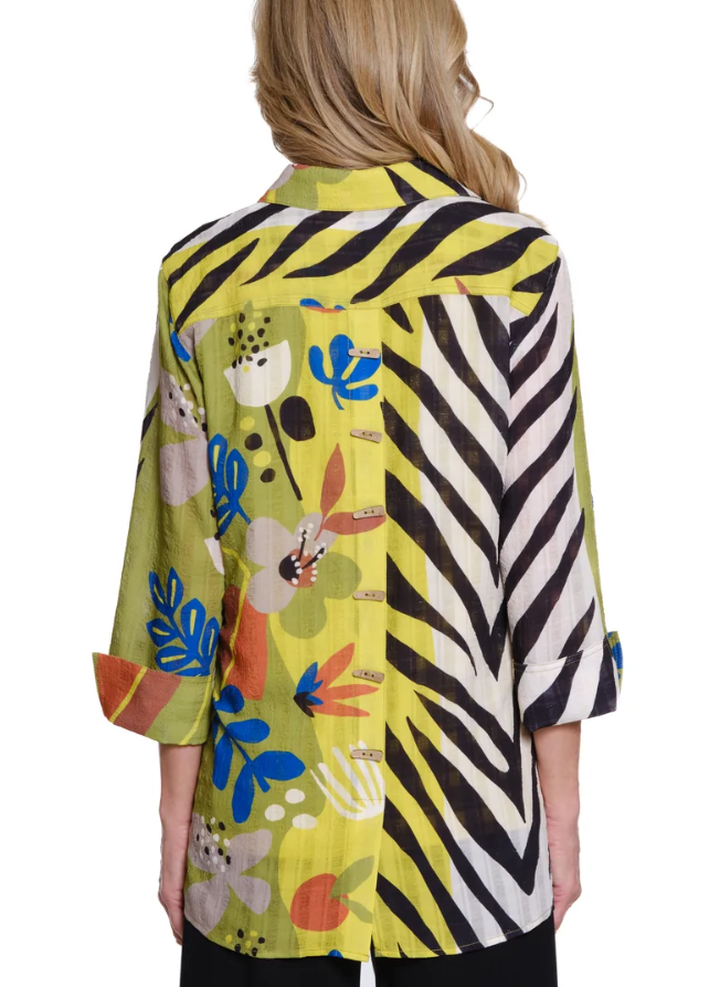 Woven Jacquard Hi Lo Shirt