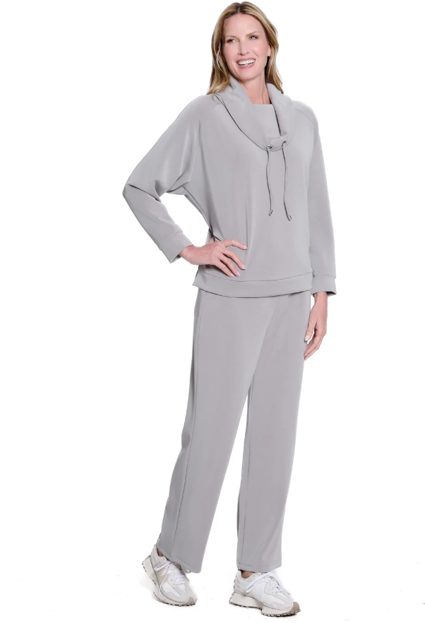 Grey Knit Leisure Pant Plus