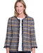 Fringe Trim Plaid Jacket
