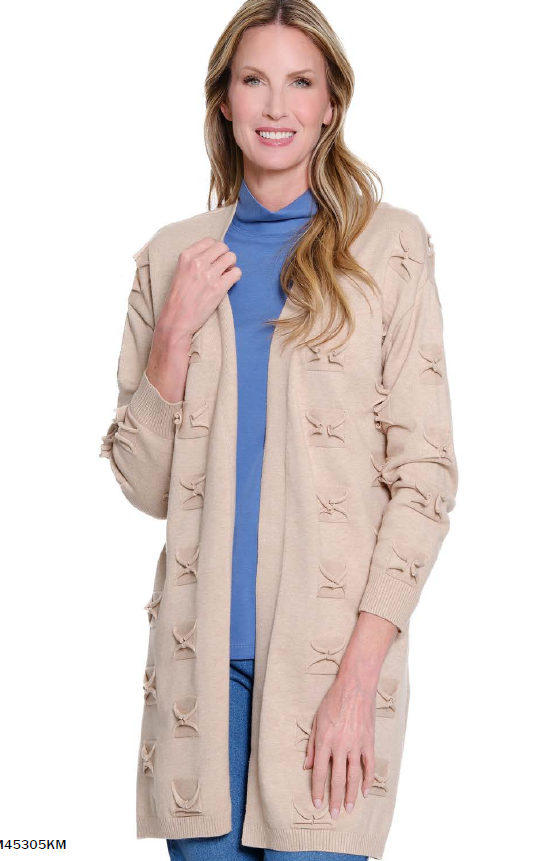 Oatmeal Novelty Stitch Cardi