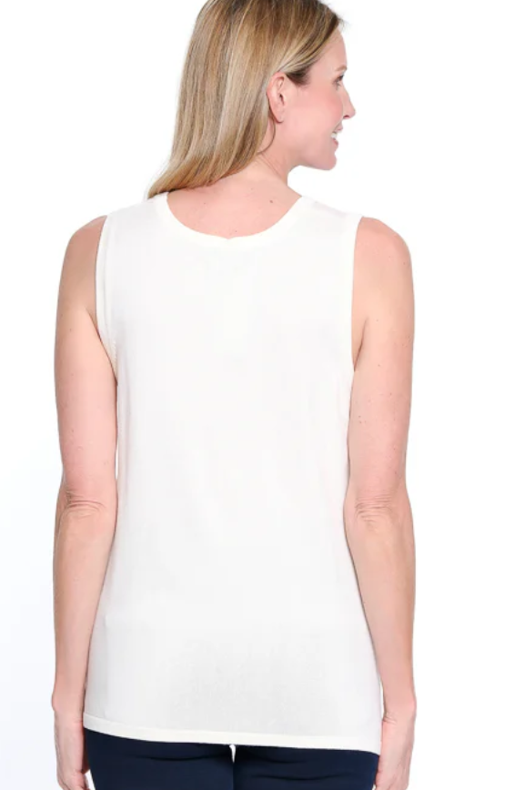 Winter White Sweater Knit Tank