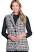 Checked One Button Vest
