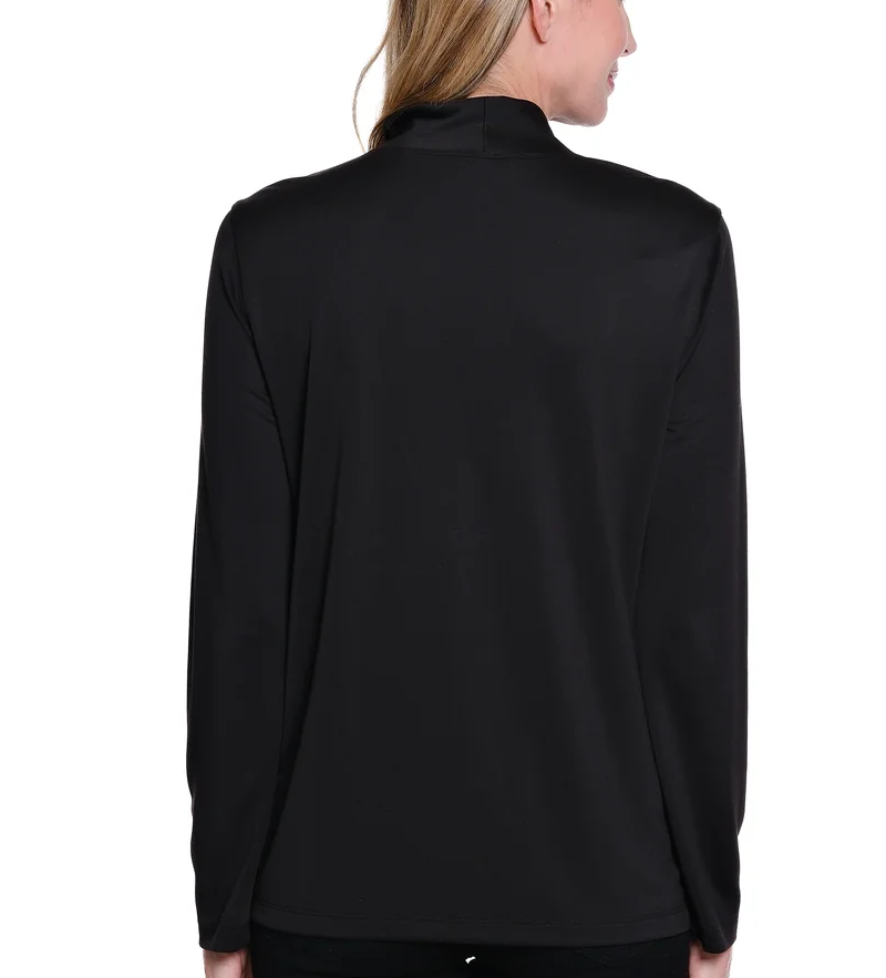 Black Mock Neck Knit Top