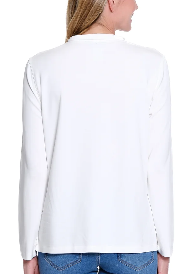 Winter White Mock Neck Knit Top