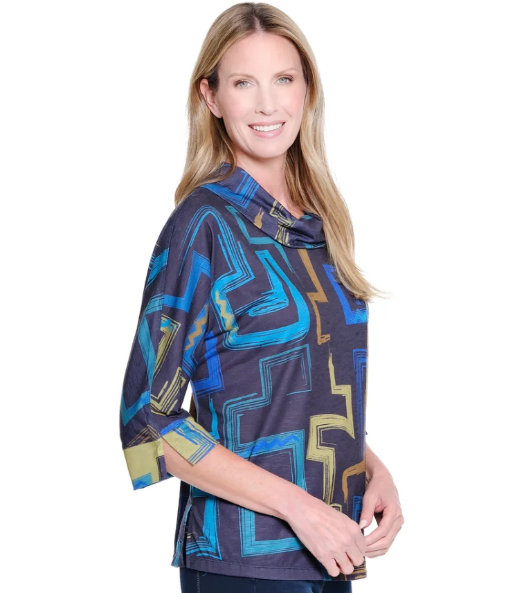 Dolman Sleeve Drape Neck Top