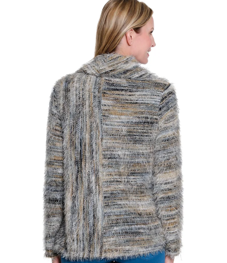 Striped Feather Yarn Sweater