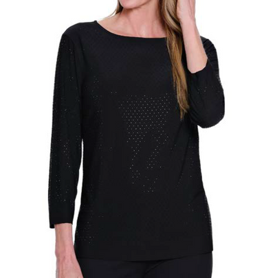 Black Heat Sealed Knit Top