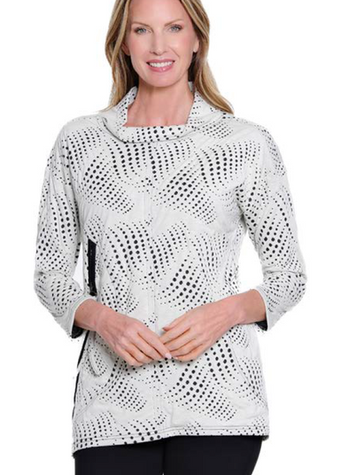 Winter White Jacquard Knit Top