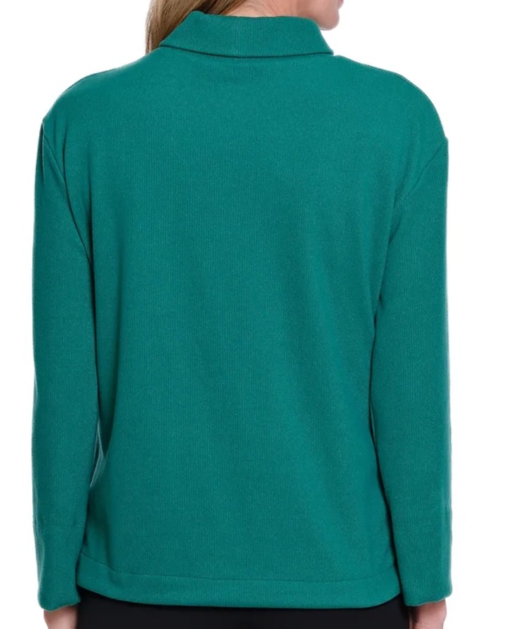 Petite Evergreen Rib Knit Mock Neck