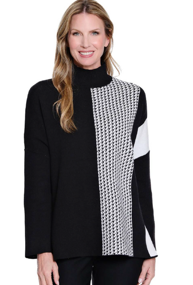 Black & White Jacquard Knit Sweater
