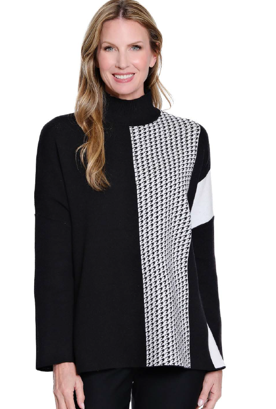 Black & White Jacquard Knit Sweater