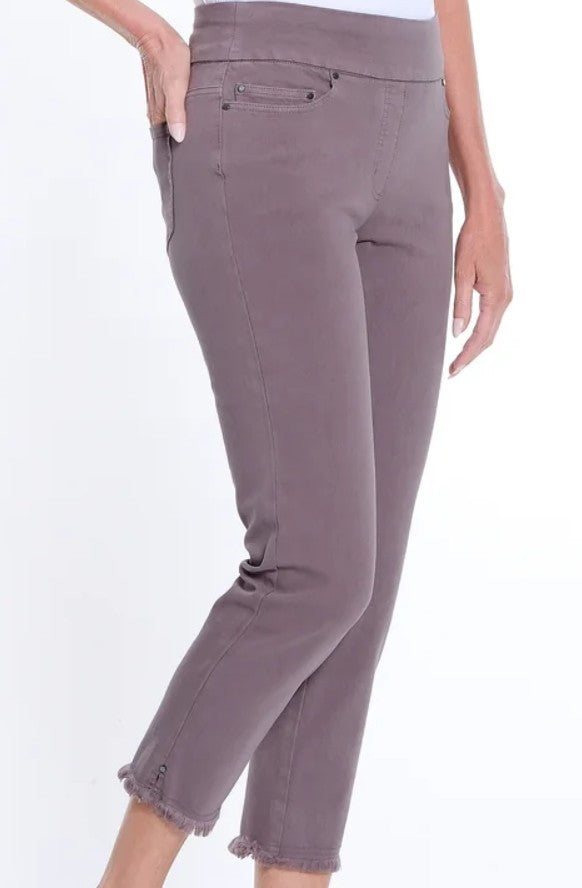 Petite Granite Fringed Jeans 27"