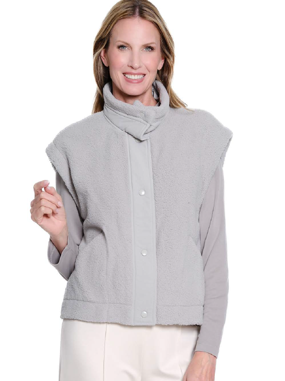 Frost Grey Faux Fur Vest