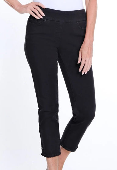 Petite Black Fringed Jeans 27"