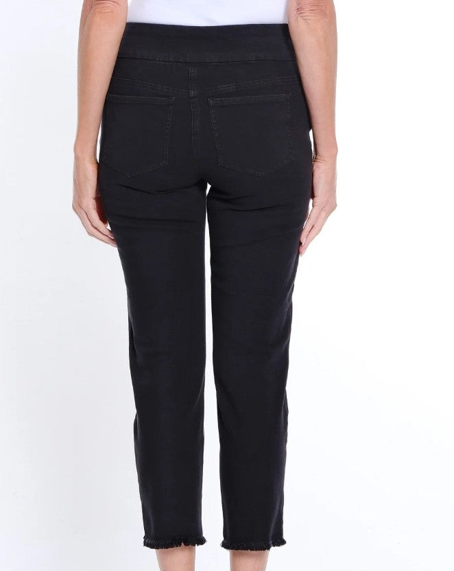 Petite Black Fringed Jeans 27"