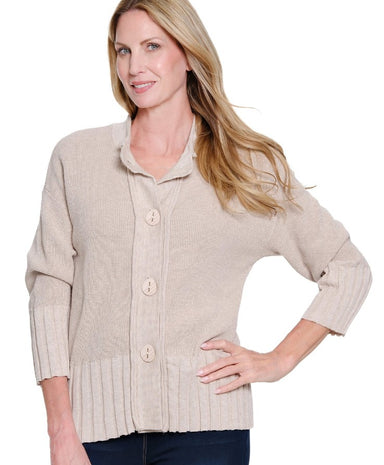 Oatmeal Sweater Knit Cardigan