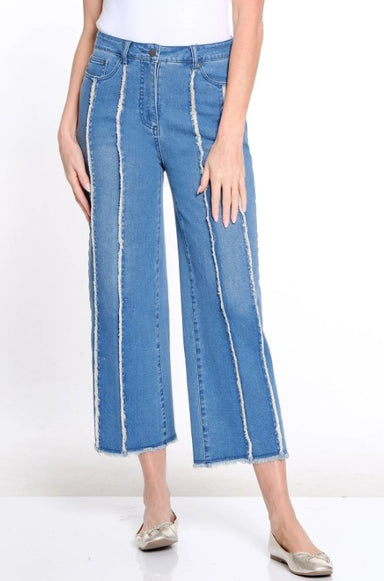 Fringed Seam Denim Jeans