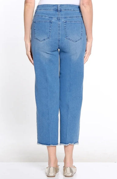 Fringed Seam Denim Jeans