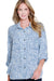 Fringed Seam Printed Denim Shirt