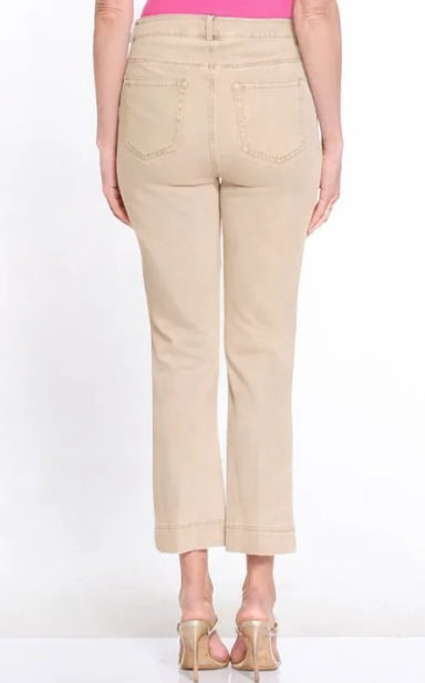 Light Tan Flare Leg Crop Jean