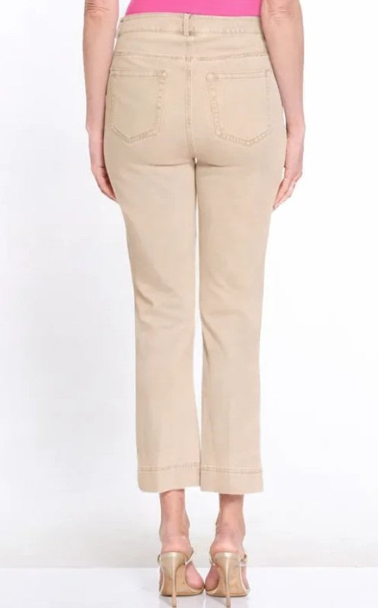 Light Tan Flare Leg Crop Jean